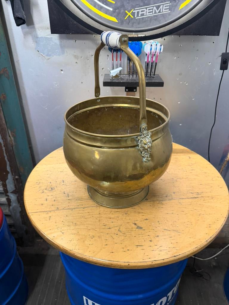 Te koop antiek messing emmer messing kolenbak messing, Ophalen of Verzenden