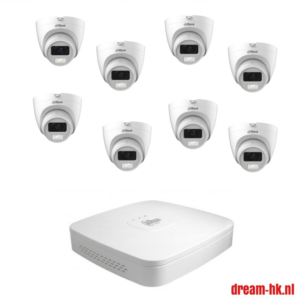2MP Dahua WizSense Full Color 8CH HD CVI set (met microfoon)