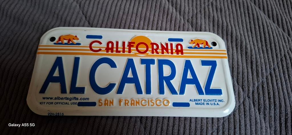 Mini kenteken bord california alcatraz san Francisco, Verzamelen, Ophalen of Verzenden, Auto's