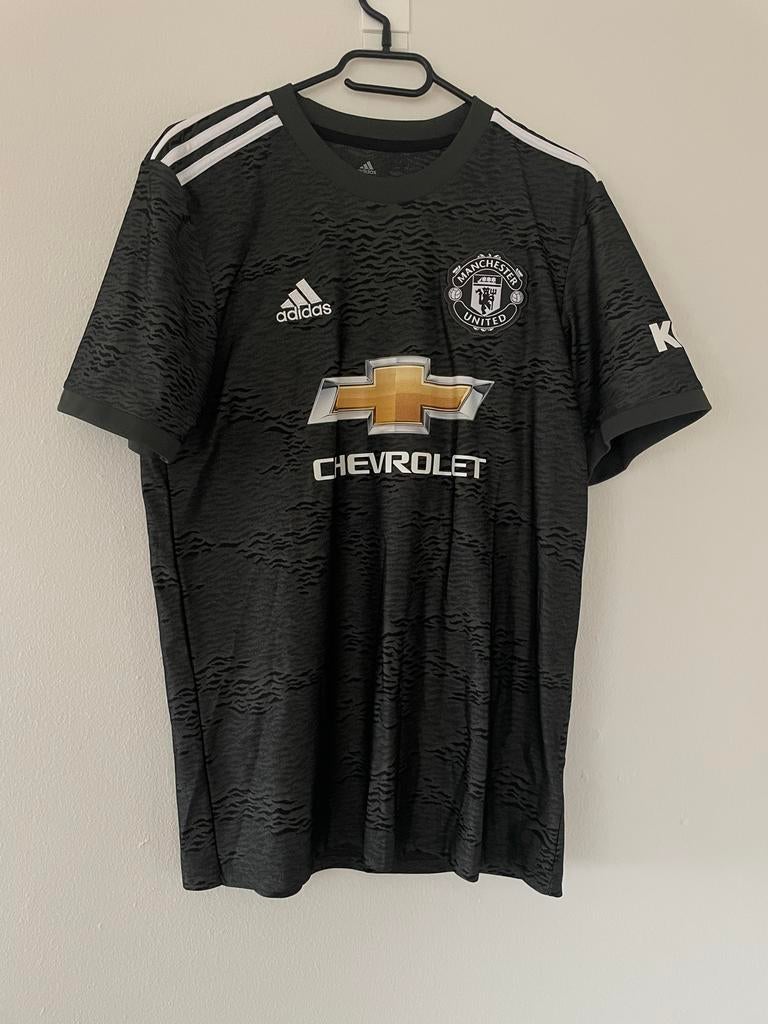 Manchester United uitshirt Van de Beek, Ophalen of Verzenden, Zo goed als nieuw, Maat 48/50 (M), Zwart