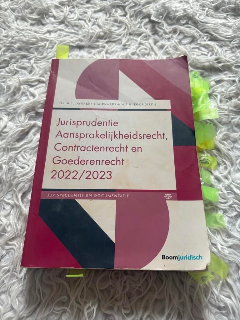 Jurisprudentie Aansprakelijkheid, Contractenrecht 2022/2023, Boeken, Ophalen, Alpha, Gelezen, WO