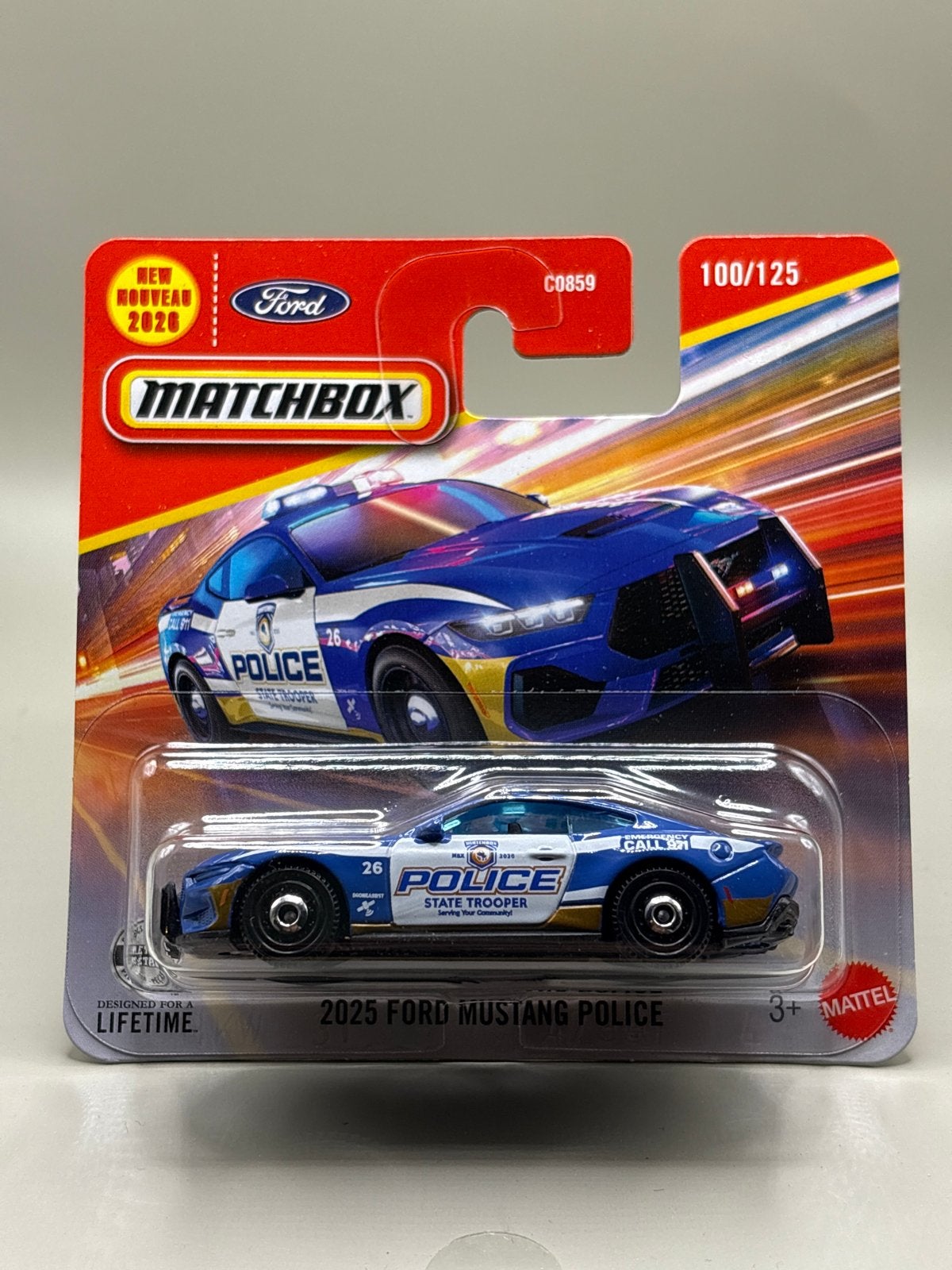 Matchbox 2025 Ford Mustang Police - Nieuw in verpakking