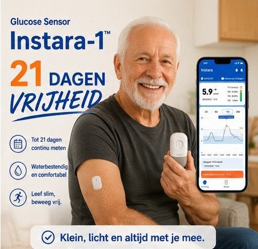 Instara-1 CGM Diabetes glucosemeter 21Dagen., Verzenden, Nieuw