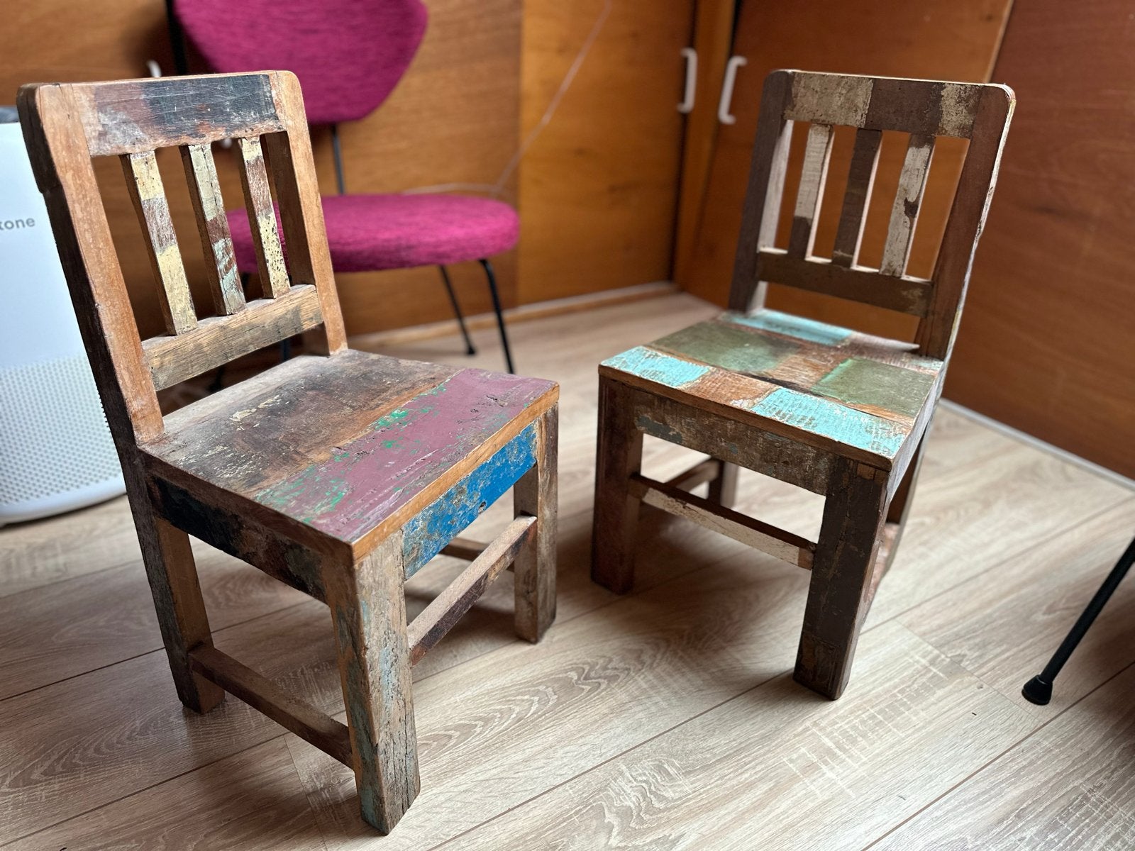 Set van 2 Otentic Design scrap wood kinderstoeltjes, Ophalen of Verzenden
