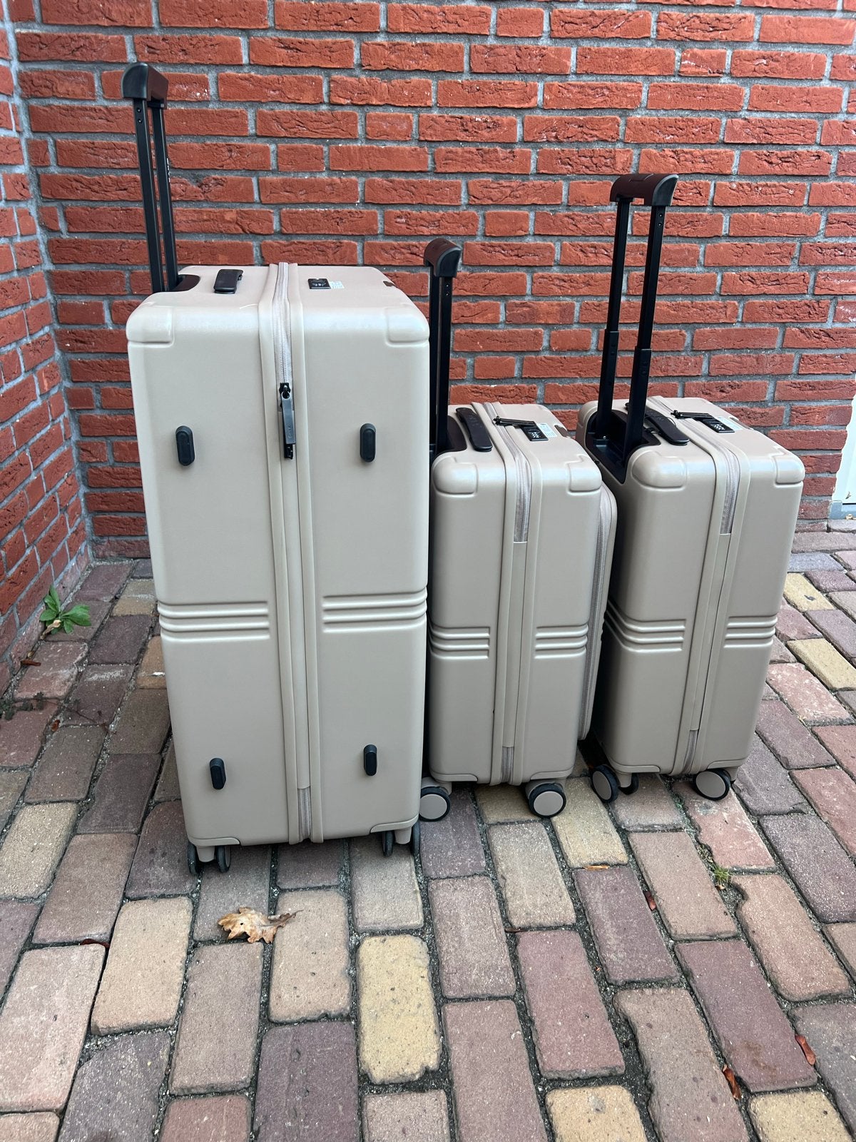 Onyx Koffer Set - 3 Stuks Beige, Ophalen, 30 cm of meer, Beige, Nieuw