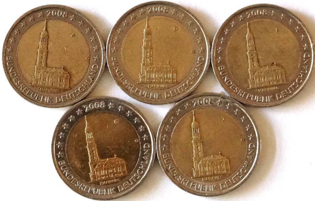 Speciale 2-euro  complete setjes Duitsland (A,D,F,G,J), Postzegels en Munten, Munten | Europa | Euromunten, Verzenden, Duitsland