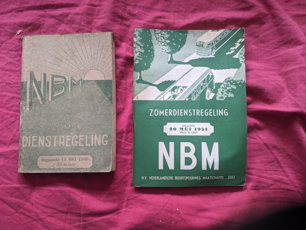 2 x NBM dienstregeling, Ophalen of Verzenden, Trein, Boek of Tijdschrift