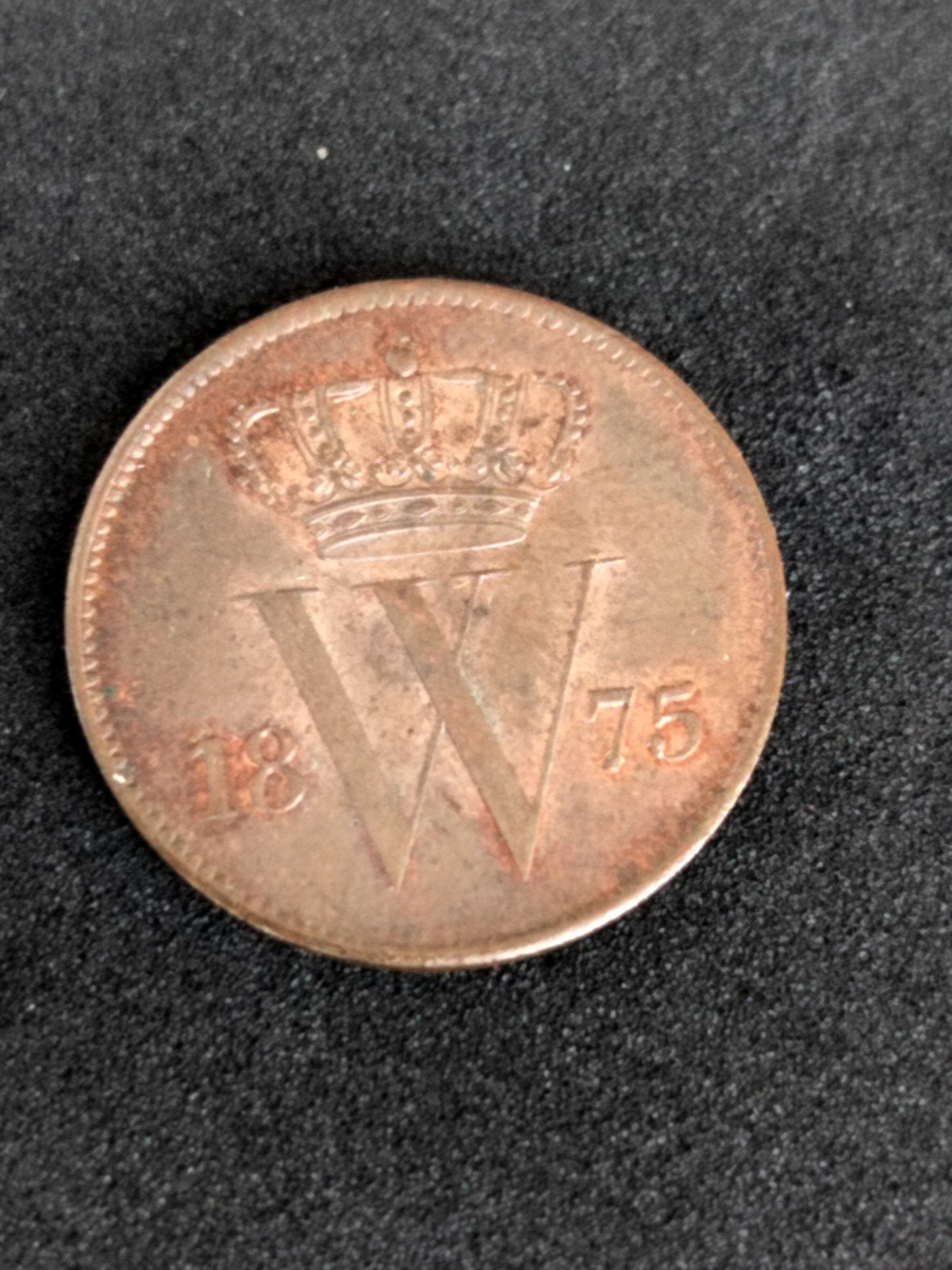 1 cent 1875 pr, Postzegels en Munten, Ophalen of Verzenden, Koning Willem III, 1 cent