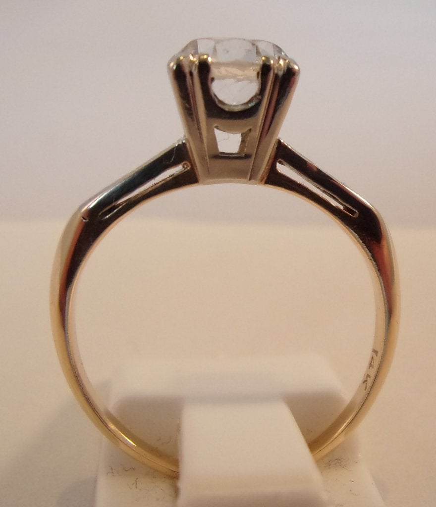 Massief 14 karaat bicolor gouden damesring, Sieraden, Tassen en Uiterlijk, Ringen, Verzenden, Met edelsteen, Dame, Goud