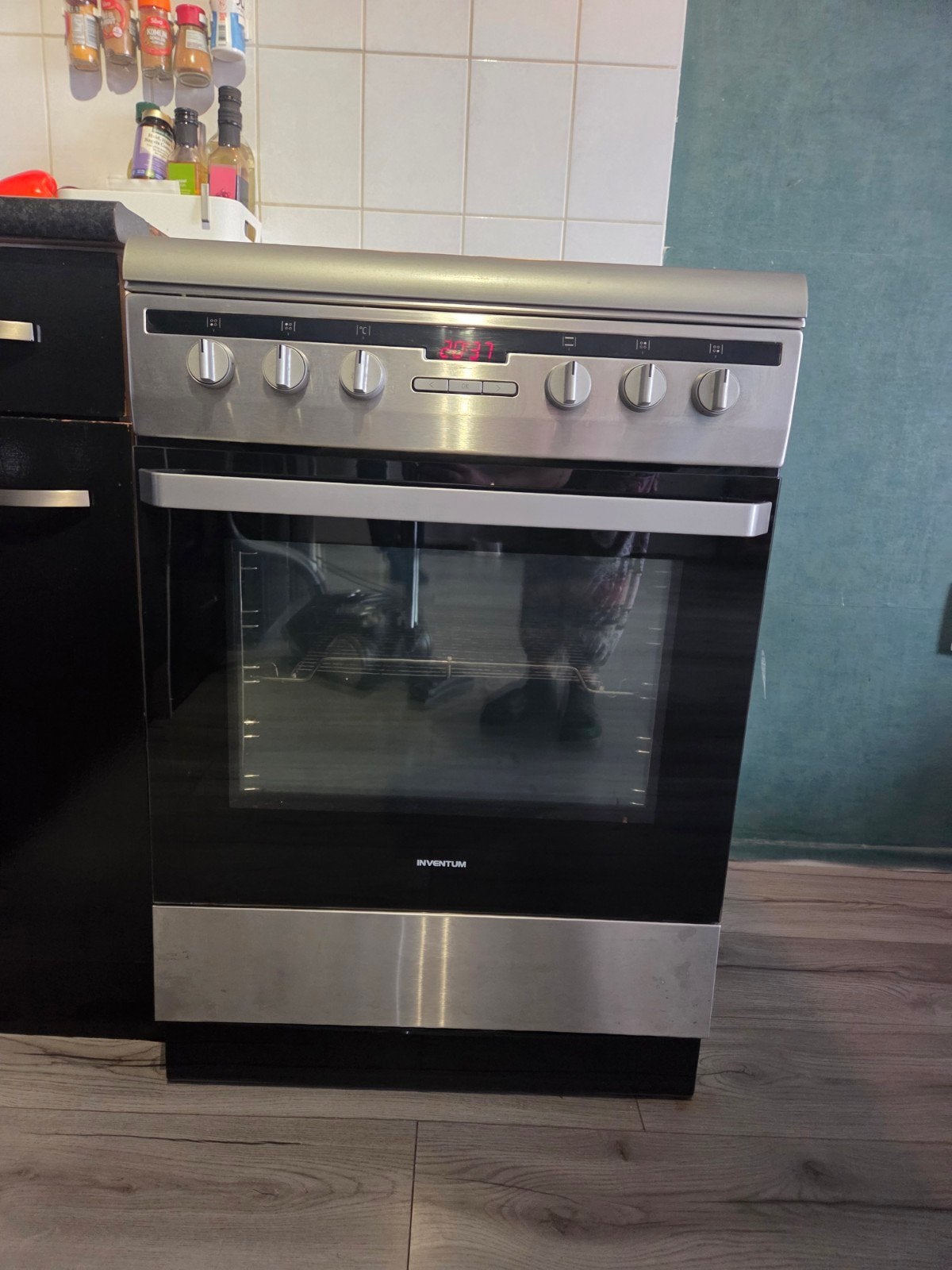 Gasfornuis Inventum grijs, Witgoed en Apparatuur, Ophalen, Gebruikt, 4 kookzones, Gas