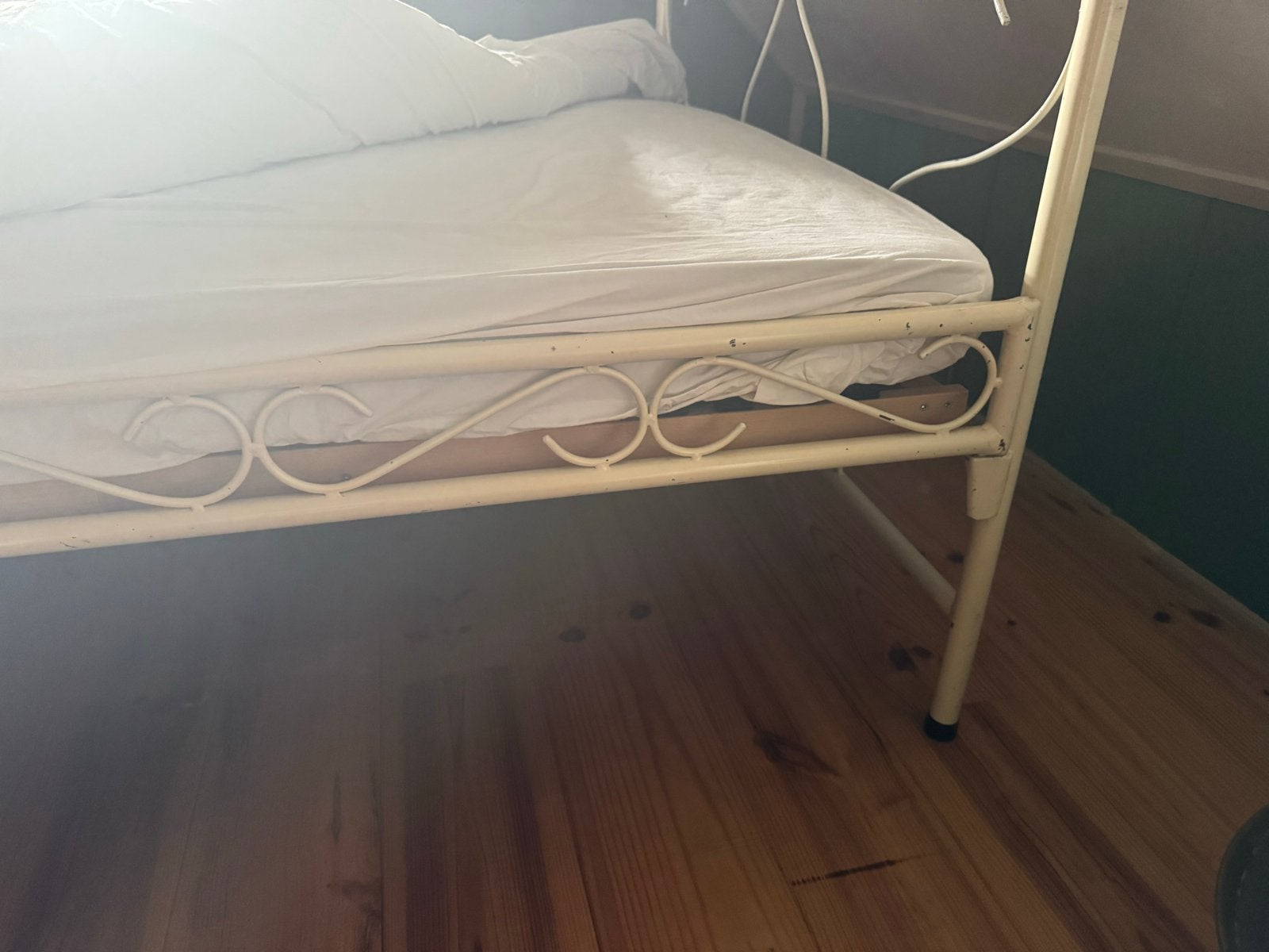 Tweepersoonsbed 140x200 met lattenbodem en matras, Ophalen, Gebruikt, Tweepersoons, 140 cm