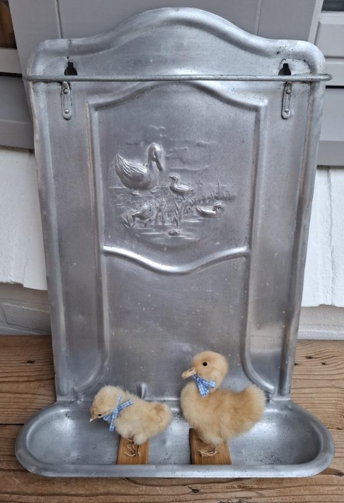 Frans brocante aluminium lepelrek met eendjes reliëf, Ophalen of Verzenden