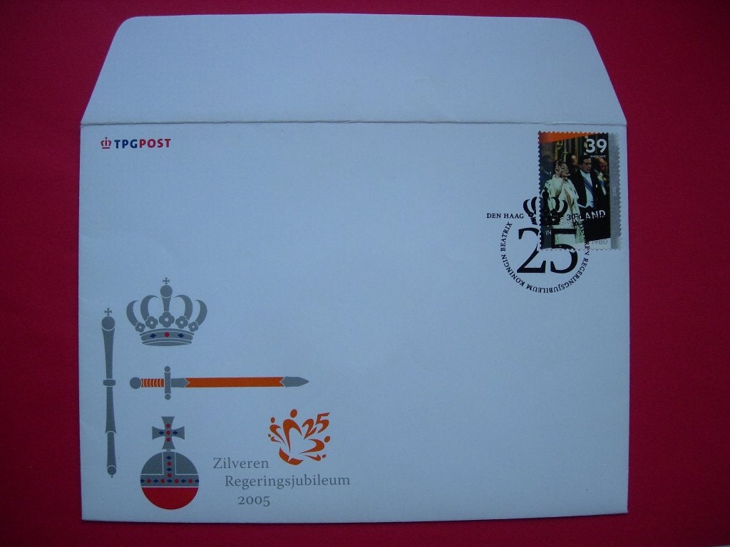 NL Nederland Numisbrief regeringsjubileum 2005 met penning, Postzegels en Munten, Verzenden, Envelop