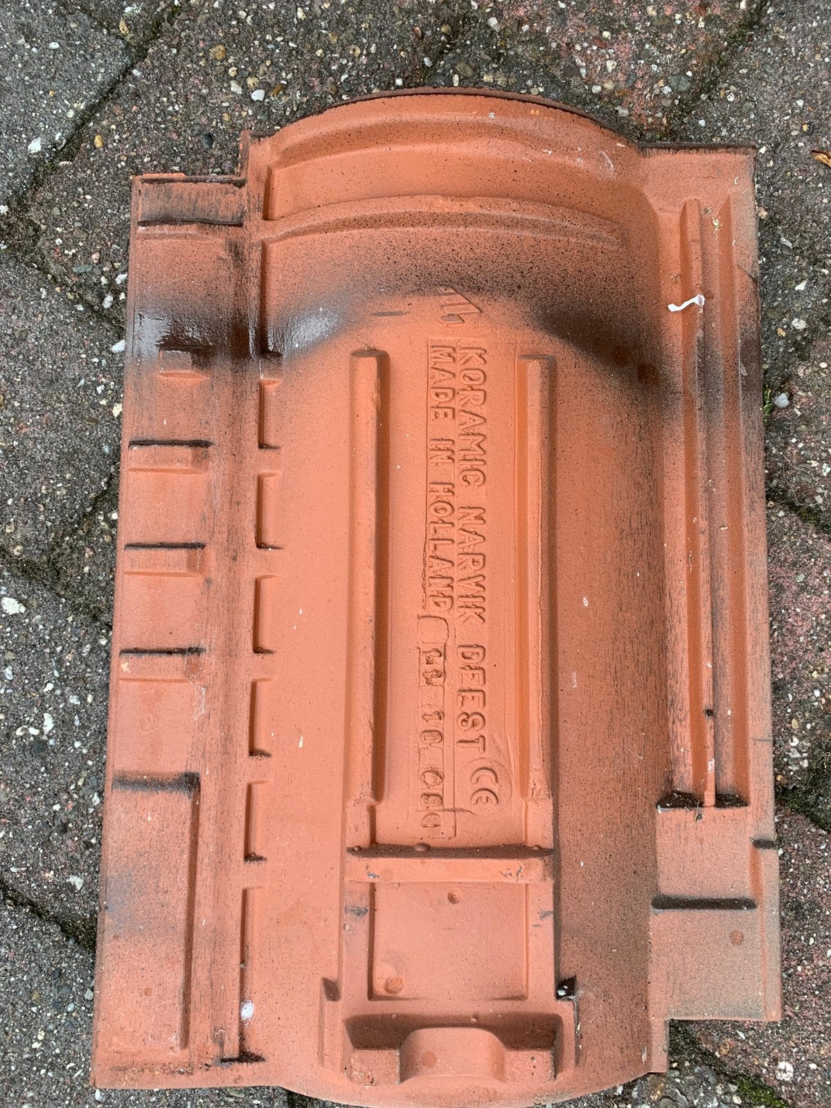 Geglazuurde dakpannen ( koramic ) bruin, Ophalen, Steen of Klei, Zo goed als nieuw, 15 m² of meer