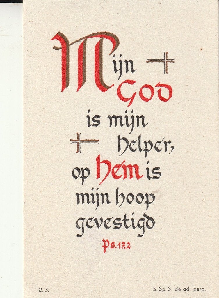 Religieuze kaart: Mijn God is mijn helper, Verzamelen, Religie, Ophalen of Verzenden, Gebruikt, Kaart of Prent, Christendom | Protestants