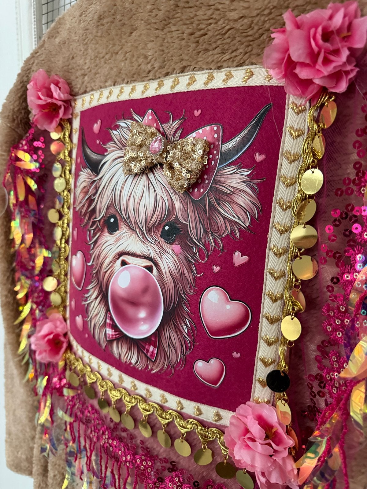 Carnavalsjas met Schotse Hooglander - Maat 42, Carnaval, Maat 42/44 (L), Ophalen of Verzenden, Kleding