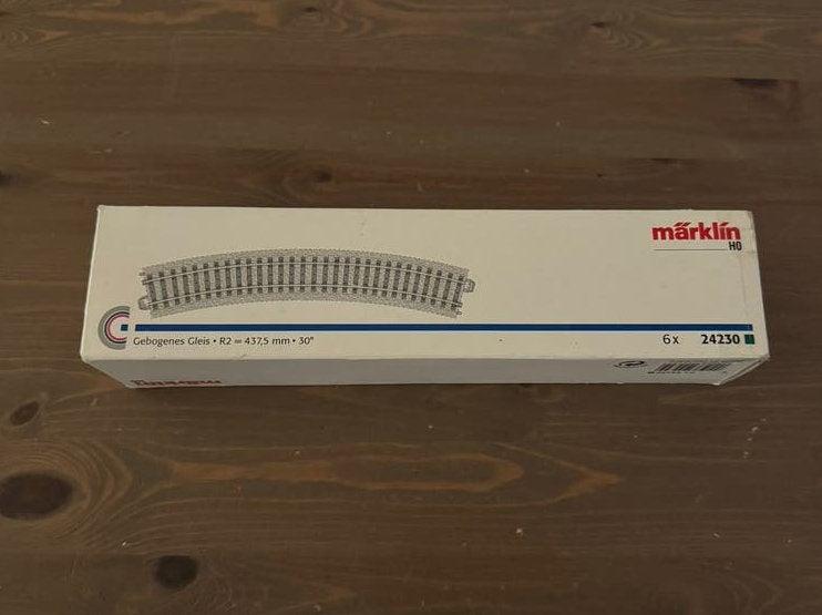 Märklin H0 Gebogen Rails C-rail R2 24230 (6 stuks), Wisselstroom, Gebruikt, Rails, Ophalen of Verzenden