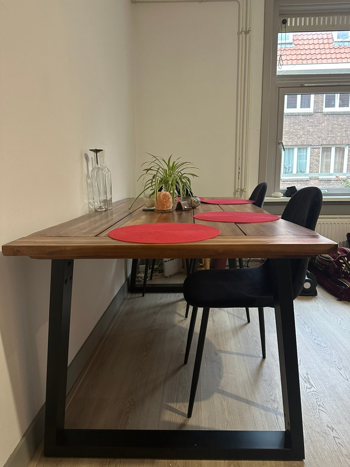 Acacia wood dinner table, Ophalen of Verzenden, Zo goed als nieuw, Rechthoekig, 50 tot 100 cm