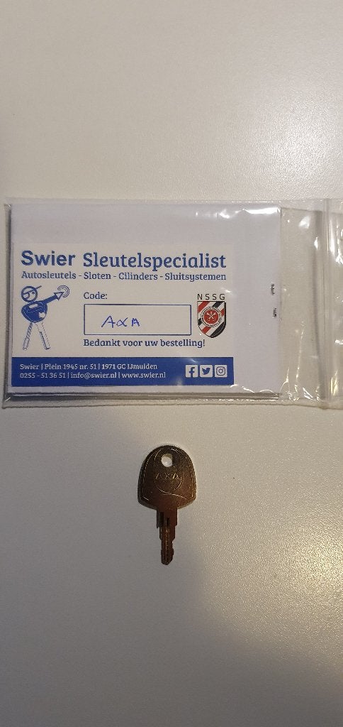 Axa sleutel universeel 3990 voor 3309/3319/3012/3015/3016, Ophalen of Verzenden, Nieuw