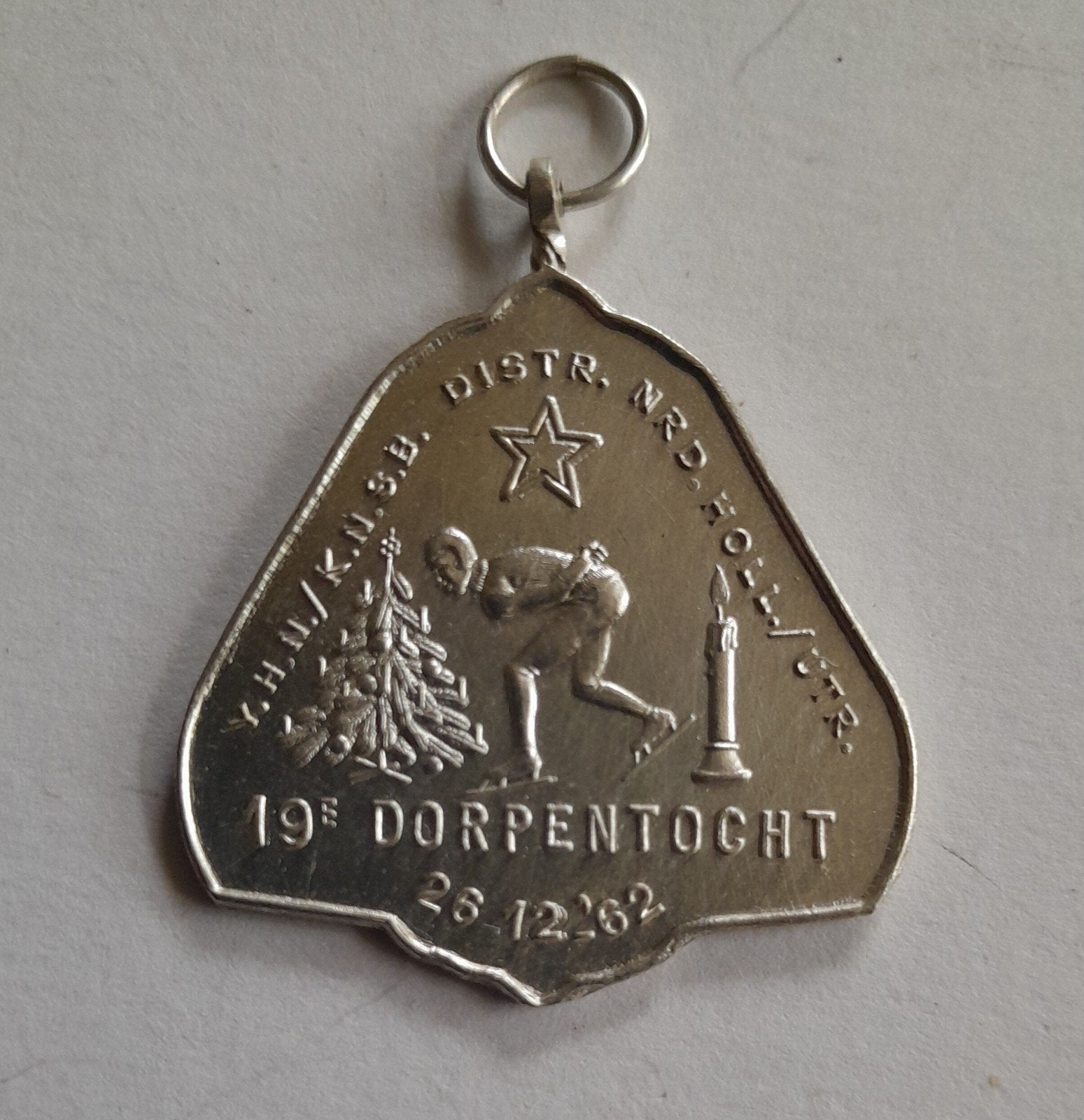 Medaille schaatsen 19e Dorpentocht op 26-12-1962., Postzegels en Munten, Ophalen of Verzenden, Overige materialen, Nederland