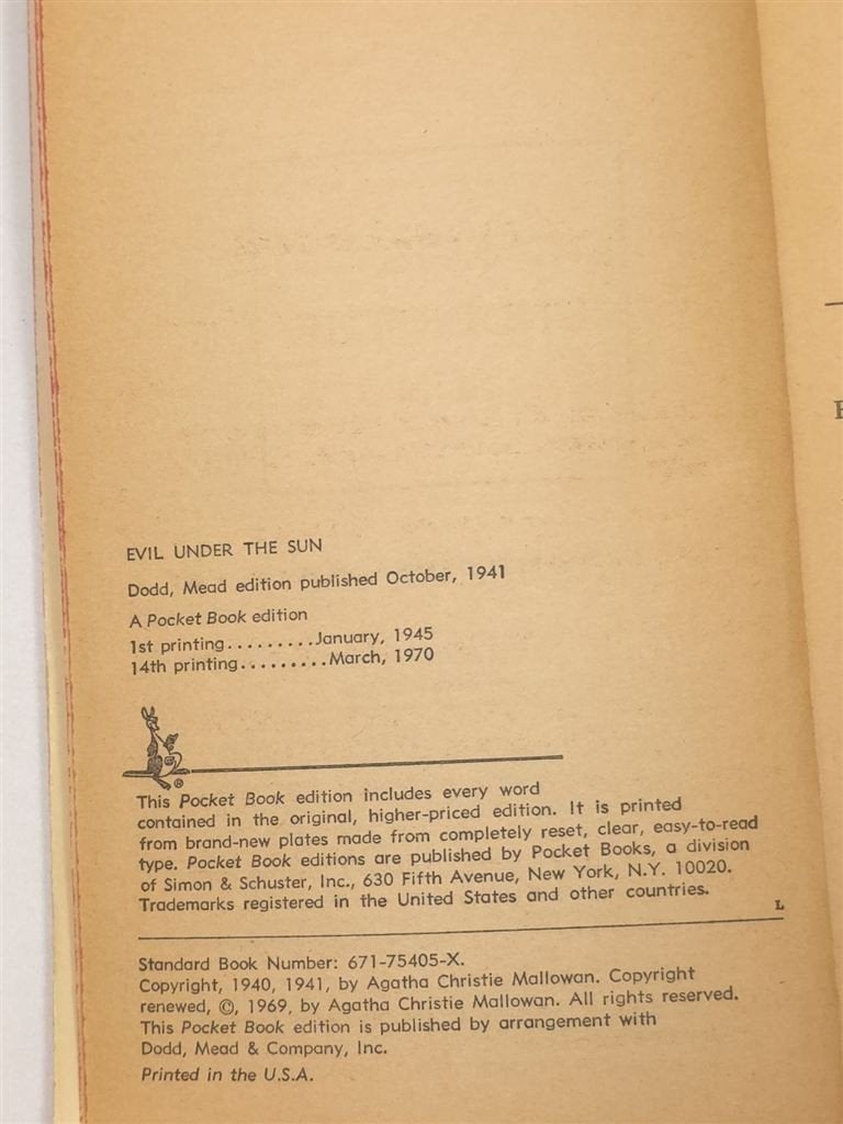 Evil under the Sun — Agatha Christie, Poirot 1970 Vintage, Boeken, Ophalen of Verzenden, Gelezen