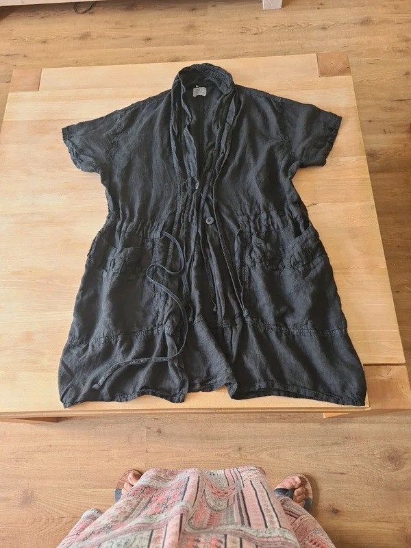 Prachtige linnen jurk Completo Lino by Arthurio.Maat L., Kleding | Dames, Verzenden, Zwart, Maat 42/44 (L), Completo Lino by Arthurio