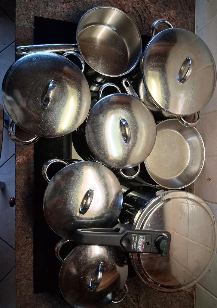 Kookpotten set demeyere, Ophalen of Verzenden, Gebruikt, Rvs