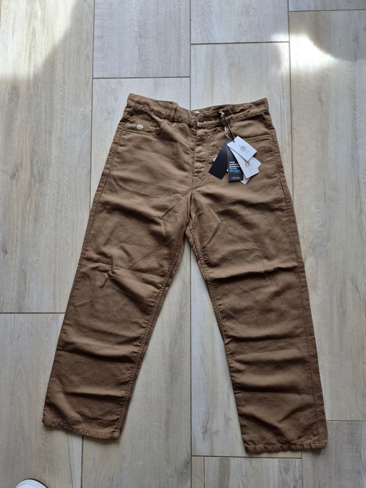 Nieuwe C.P. Company Loose Fit Broek Maat 48, C.P. Company, Bruin, Maat 48/50 (M), Nieuw