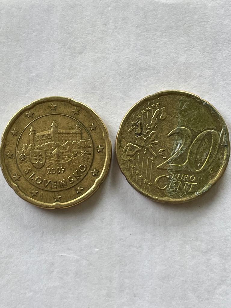 Slowakije Euro 20 cent van 2009, Ophalen of Verzenden, Slowakije, 20 cent, Losse munt