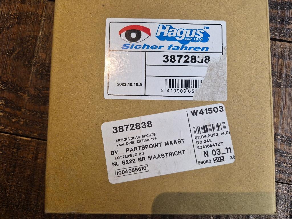 Hagus spiegelglas rechts | Opel Zafira vanaf 2012, Auto-onderdelen, Spiegels, Ophalen of Verzenden, Nieuw, Opel