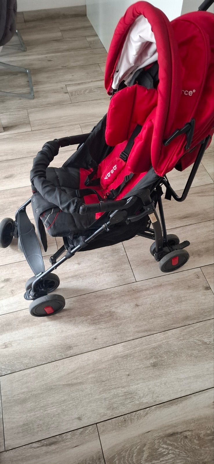 Babyfine buggy - Rood en zwart, Ophalen, Gebruikt, Overige merken, Verstelbare rugleuning