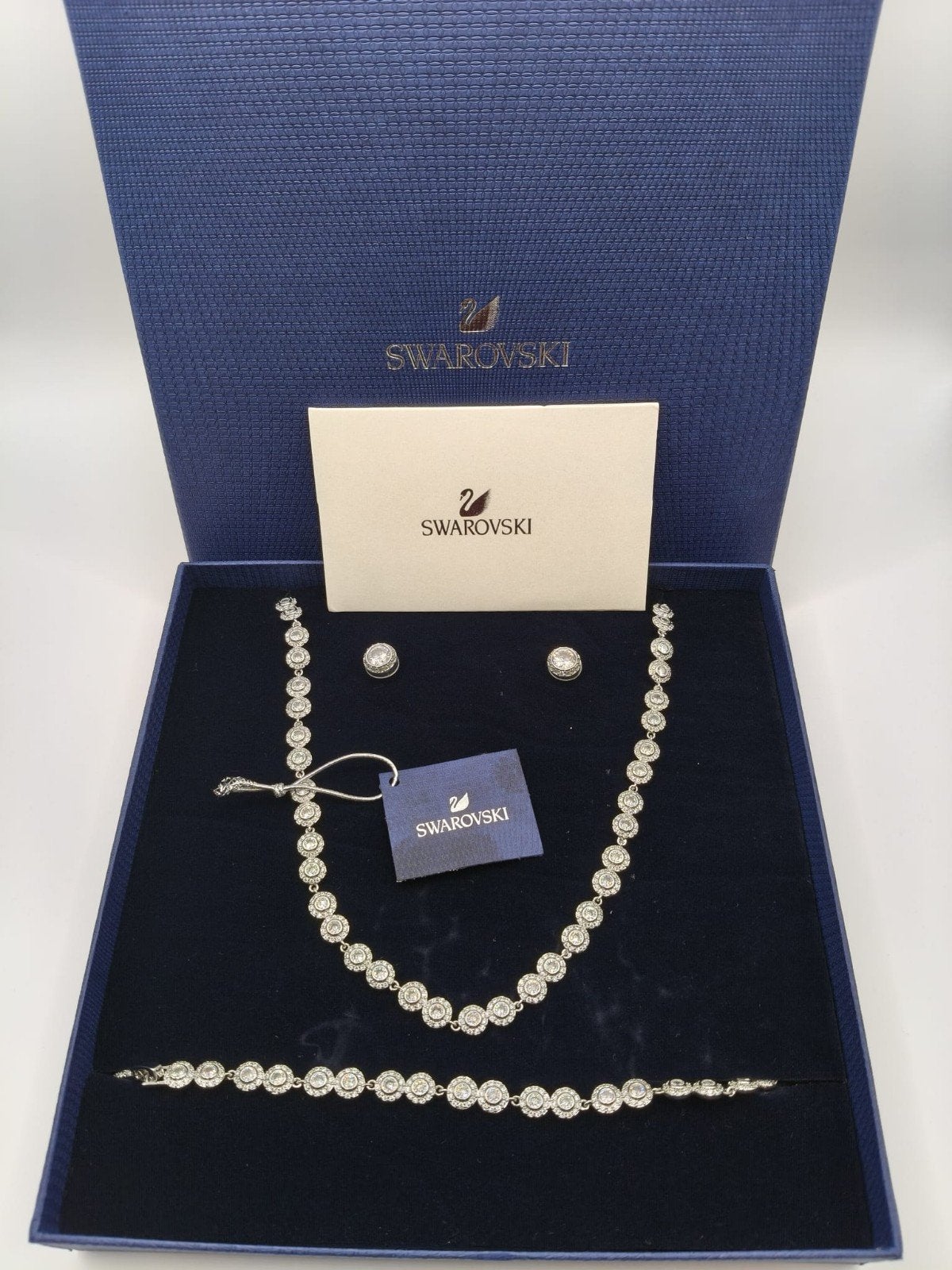 Swarovski Angelic set zilver nieuw met verpakking, Met kristal, Nieuw, Ophalen of Verzenden, Zilver