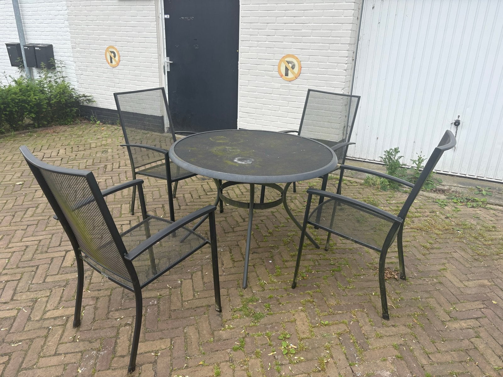Kettler Tuinset met 4 stoelen en ronde tafel, Tuin en Terras, Ophalen, Gebruikt