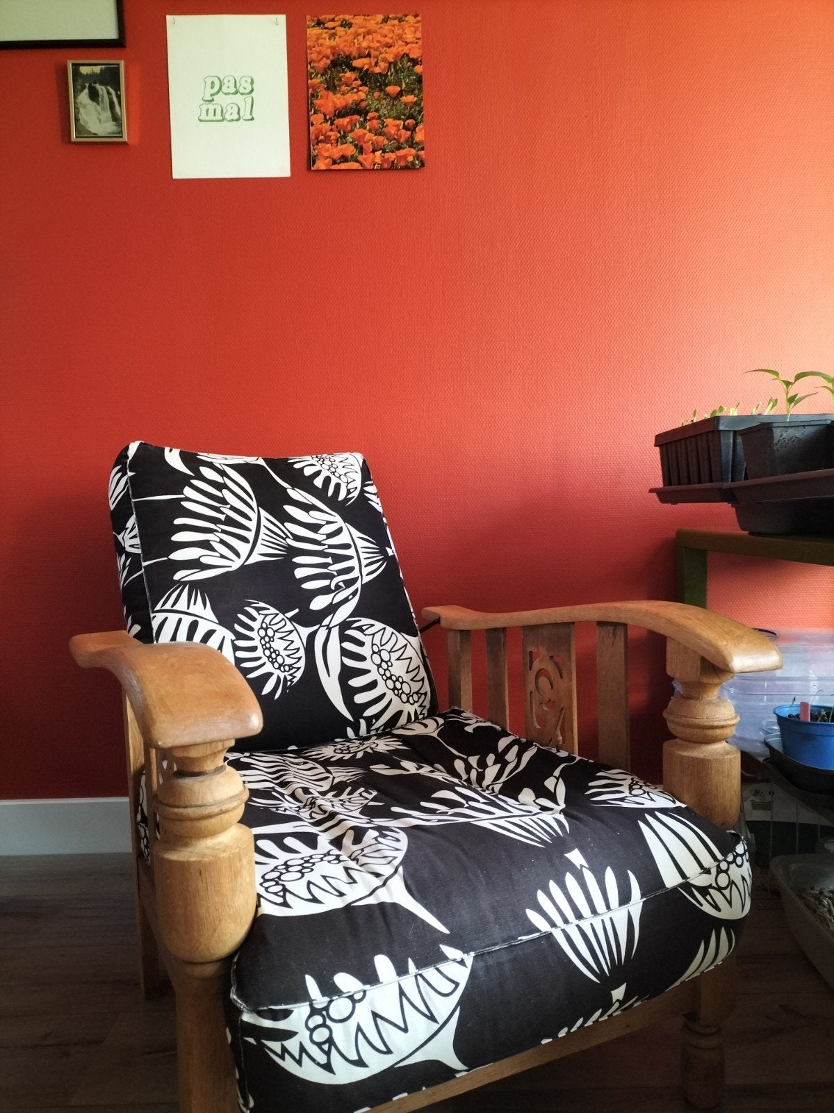 houten fauteuil /rookstoel gratis ophalen, Huis en Inrichting, Stoelen, Ophalen, Gebruikt, Zwart, Eén