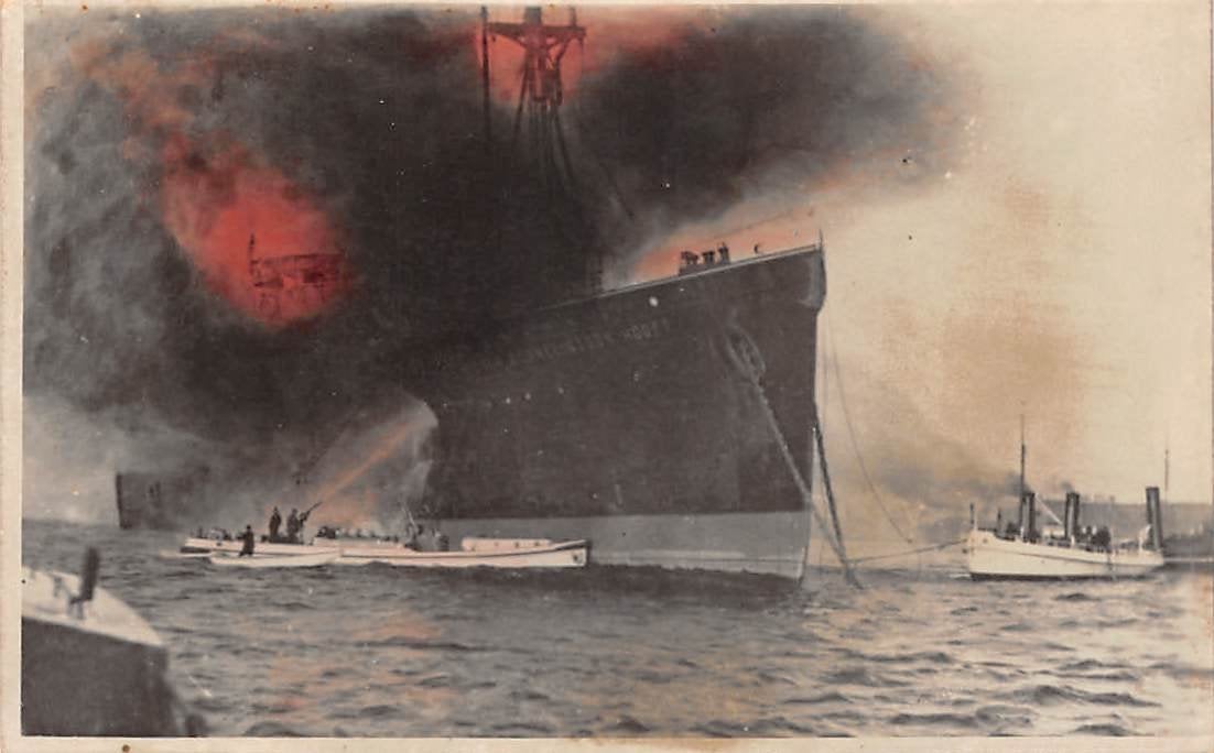 Amsterdam Brand op MS PC Hooft Brandweer Blusboot 1932, Verzenden, 1920 tot 1940, Ongelopen, Noord-Holland