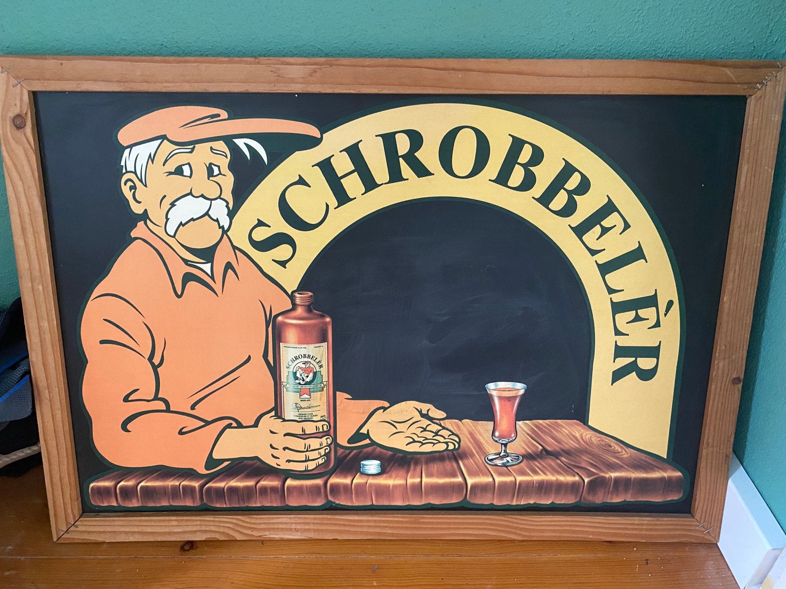 Schrobbeler Reclamebord, Ophalen of Verzenden, Gebruikt, Reclamebord