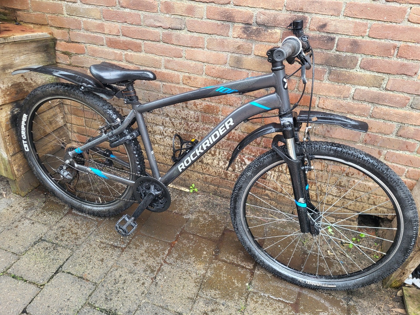 Stoere Btwin Rockrider ST100 jongensbike 7speed v.a 9jaar, Fietsen en Brommers, Gebruikt, Velgrem, Btwin, Handrem