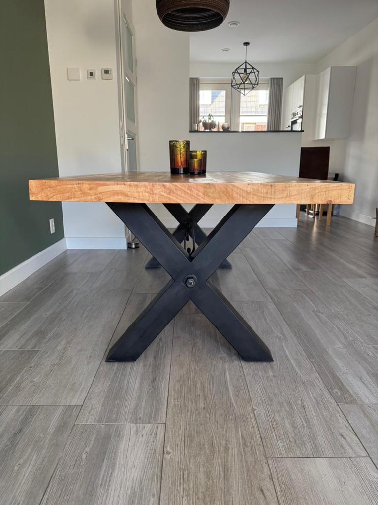 Mango houten tafel, 200 cm of meer, Zo goed als nieuw, Rechthoekig, 50 tot 100 cm