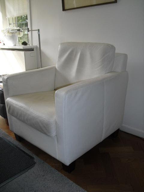 TE KOOP MOOIE LEREN FAUTEUIL STOEL, Ophalen, Gebruikt, 50 tot 75 cm, Leer