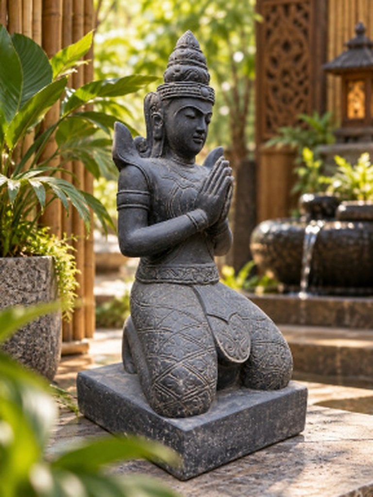 Thaise Tempelwachter 110cm – Casting stone – 110 x 45 x 45cm, Ophalen, Nieuw, Steen