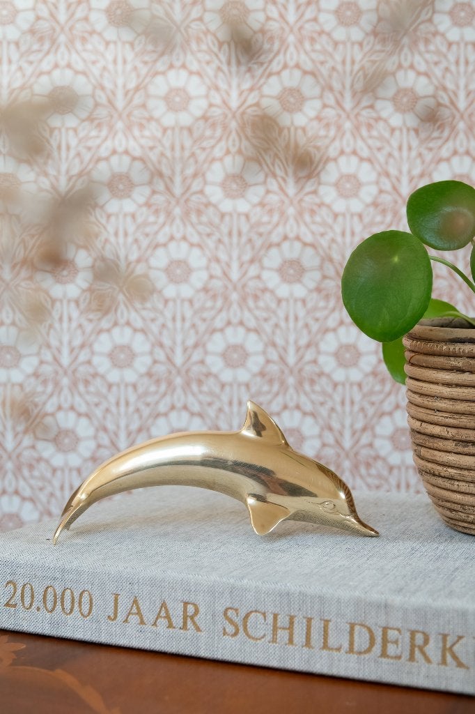 Vintage messing brass geelkoper dolfijn, Antiek en Kunst, Ophalen of Verzenden