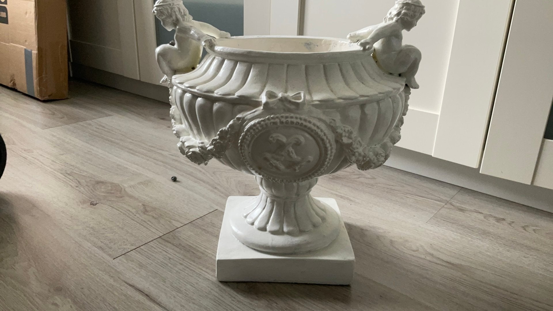 Mooie Brocante pot met dadeltak, Ophalen, Zo goed als nieuw, Overige kleuren, Minder dan 50 cm