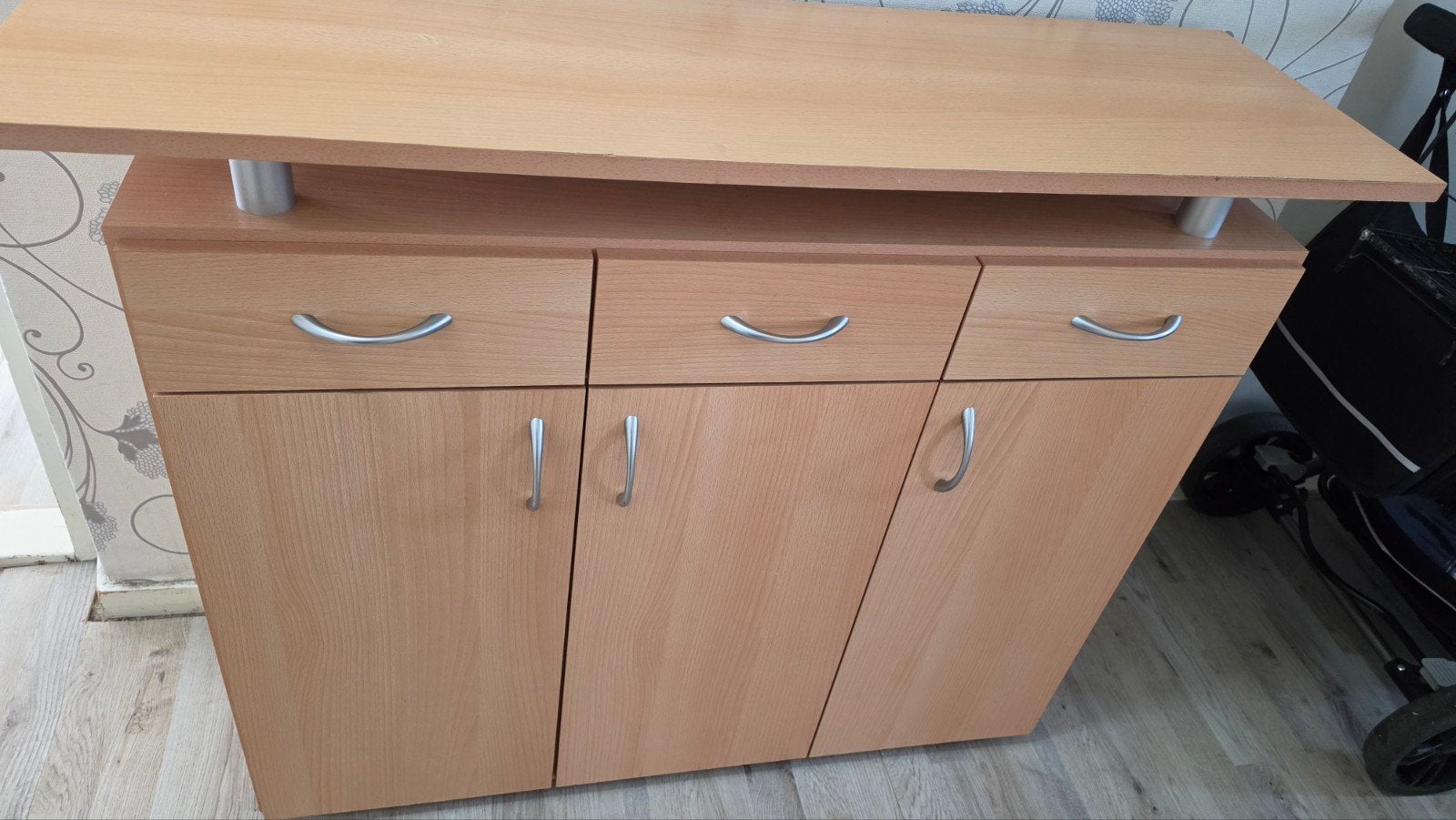 Houten dressoir met lades en deuren - Gebruikt, Gebruikt, 100 tot 150 cm, Met lade(s), Modern