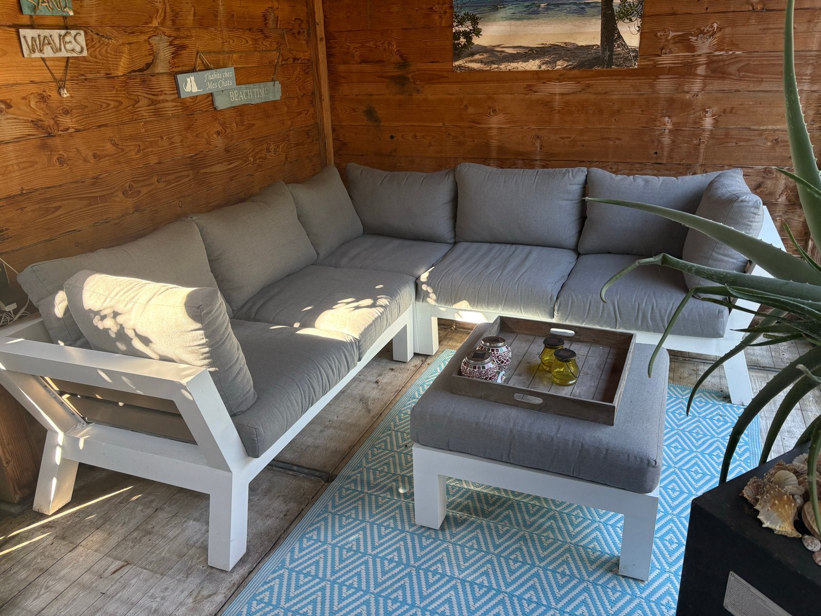 Premium metalen loungeset - Mooi en compleet, 5 zitplaatsen, Aluminium, Ophalen of Verzenden, Zo goed als nieuw