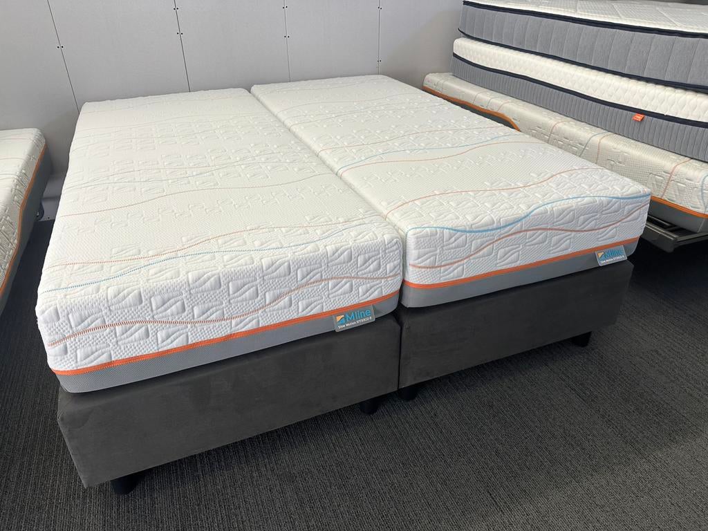 Boxspring 180x210 incl 2x Mline slowmotion 6 hybrid matras, Overige kleuren, 210 cm, Ophalen of Verzenden, 180 cm