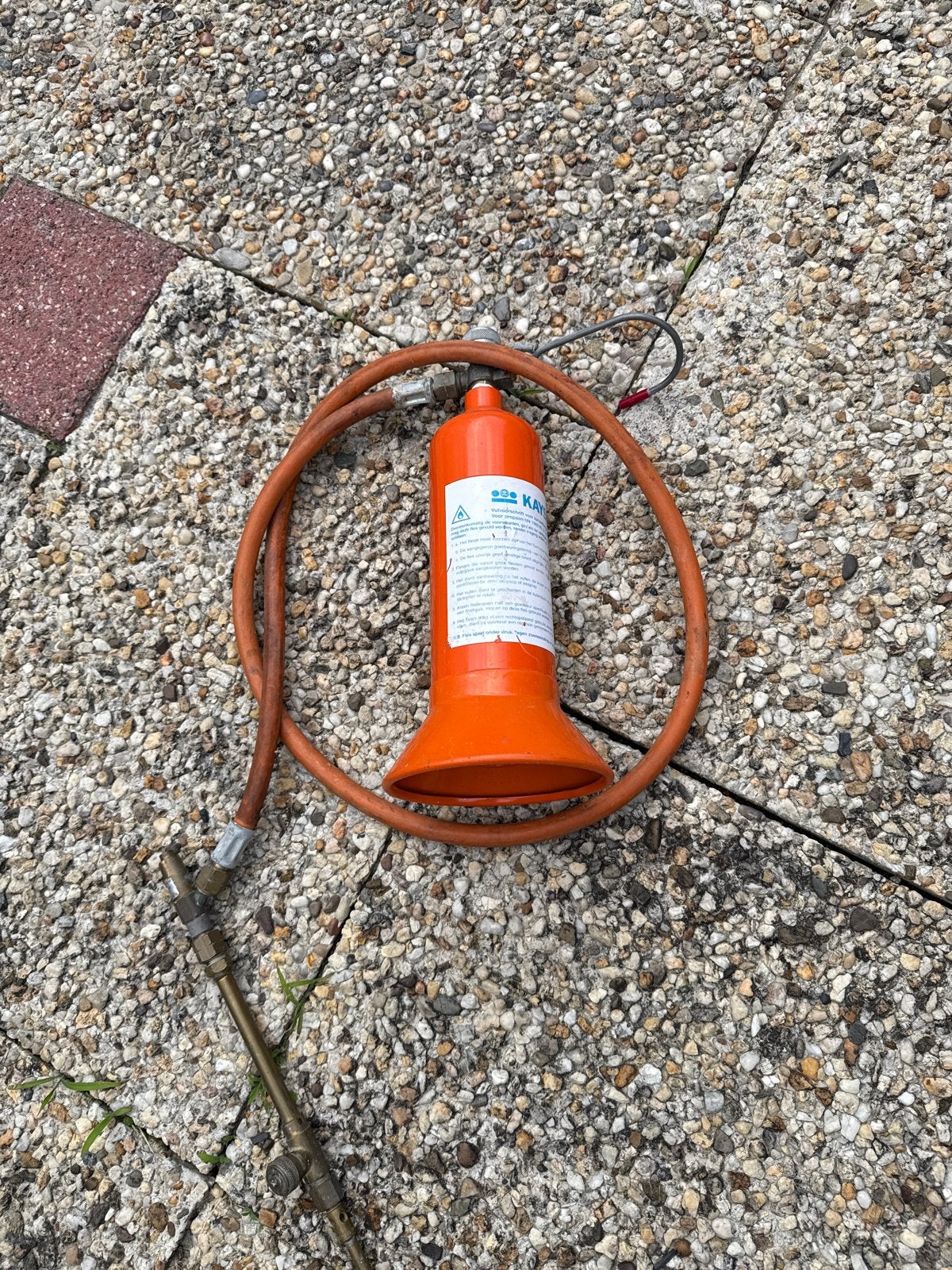 Kayser onkruidbrander met gasfles en slang, Ophalen, Gebruikt