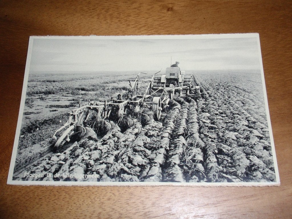 Ploegen in de Wieringermeer Landbouw Tractor Wieringen, Verzenden, 1940 tot 1960, Ongelopen, Noord-Holland