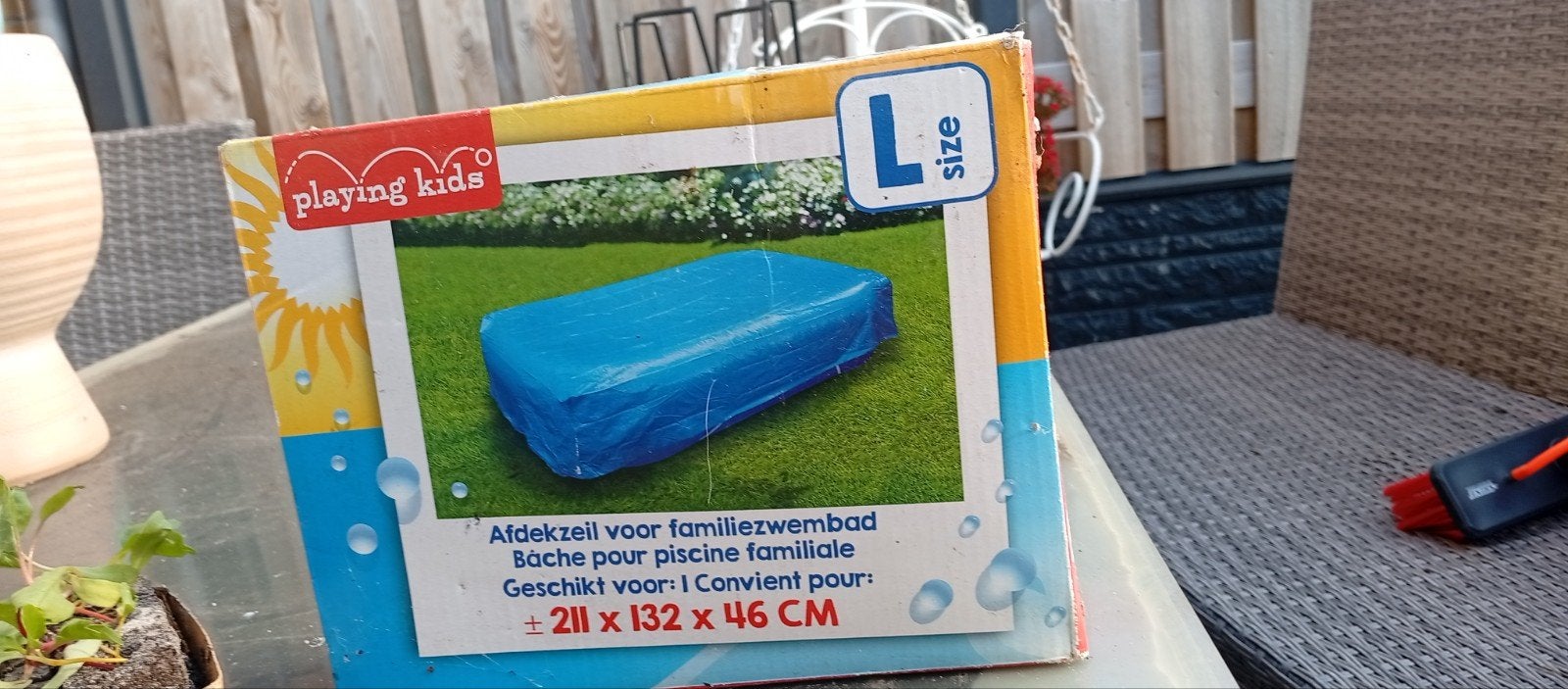 Afdekzeil voor opblaasbaar familiezwembad (L), Tuin en Terras, Ophalen, Opblaaszwembad, Nieuw, Minder dan 200 cm