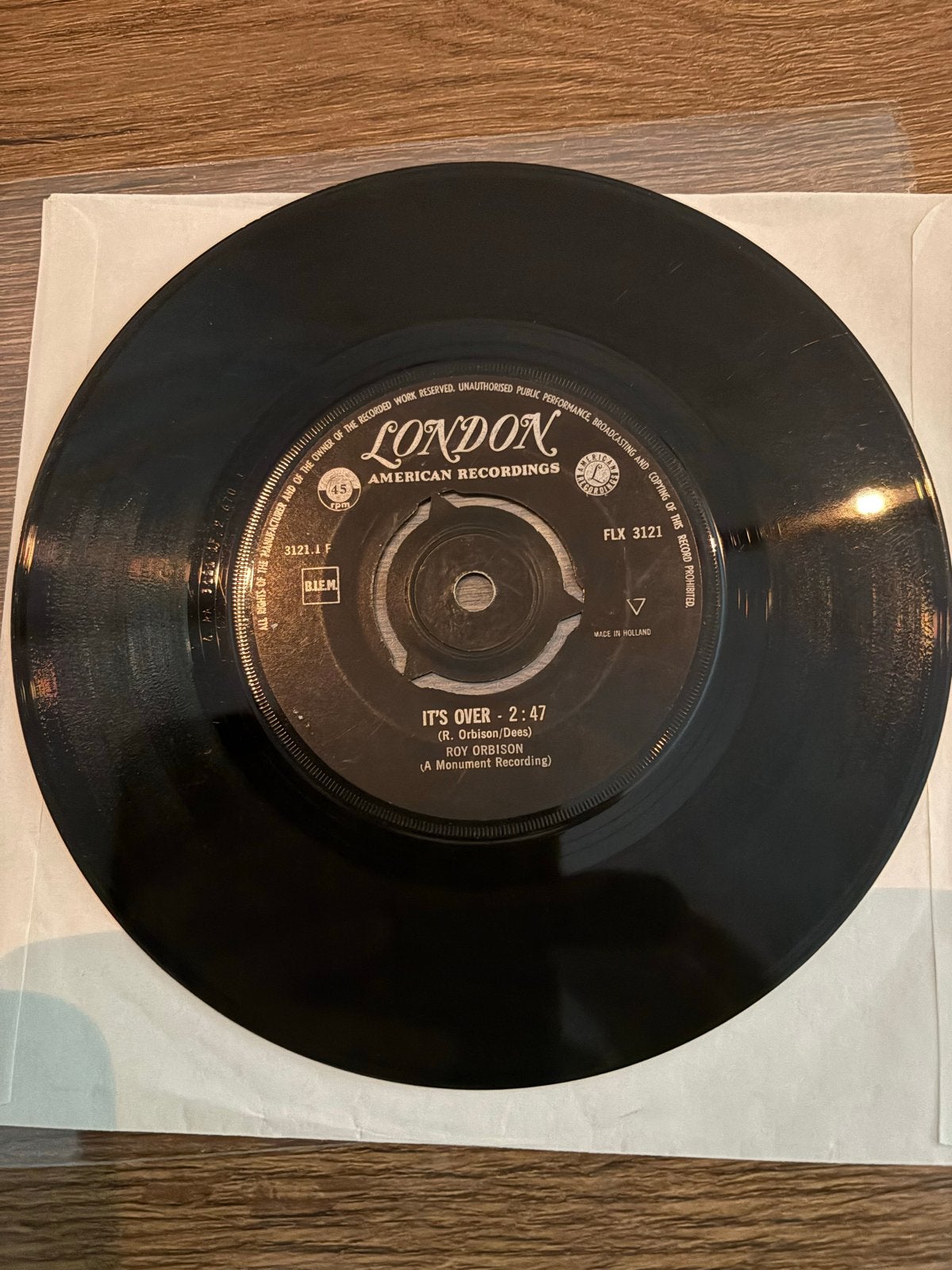 Roy Orbison - It's Over / Indian Wedding, Ophalen of Verzenden, Gebruikt, 7 inch