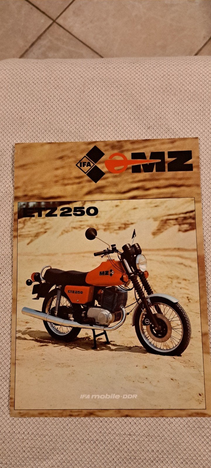 mz etz 250 brochure 1986, Ophalen of Verzenden, Overige merken